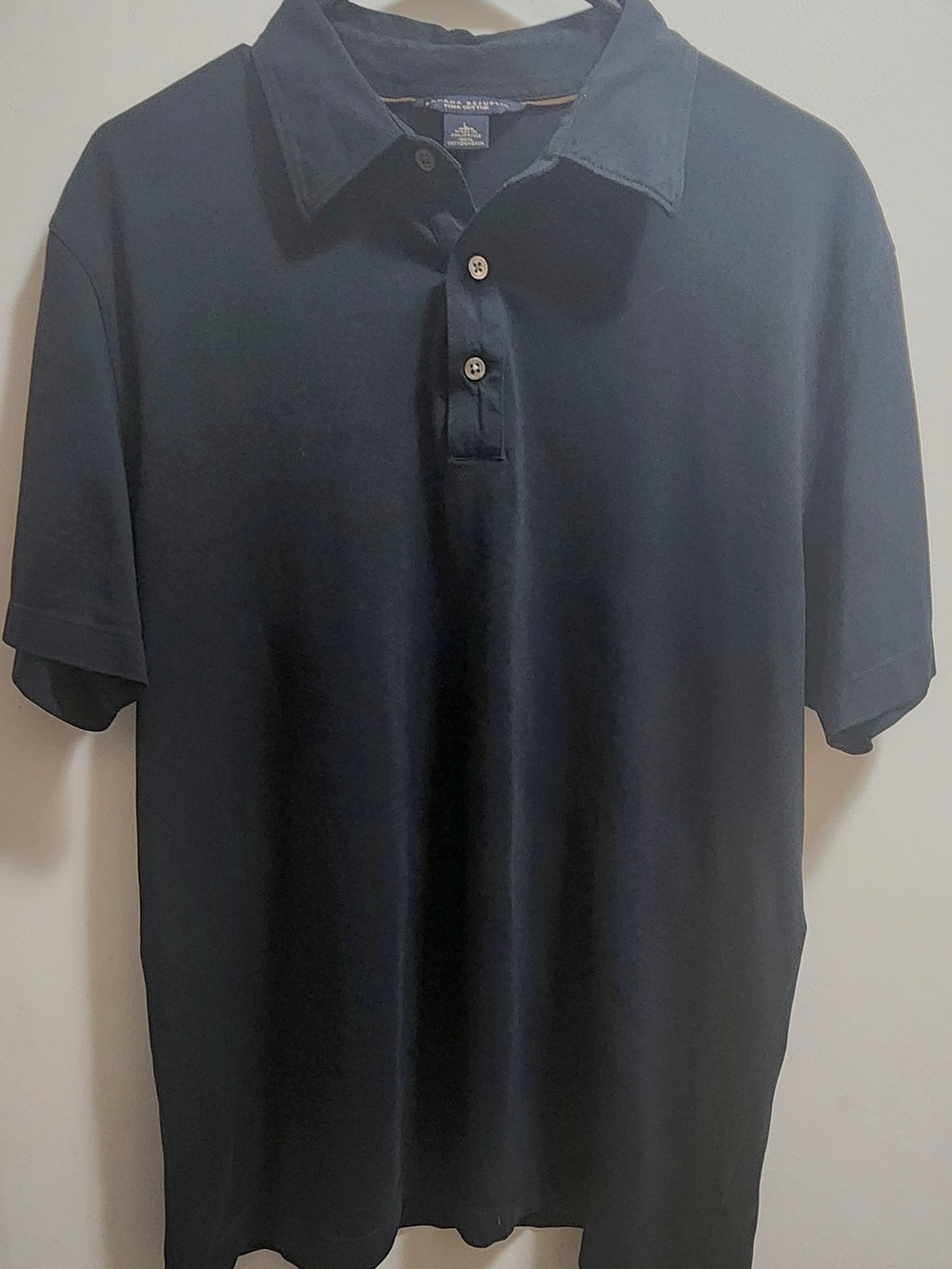 Banana Republic Black Fina Cotton Polo Shirt Mens L